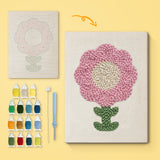 Punch Needle Fleur Rose Ronde