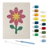 Punch Needle Fleur Rose Étoilée