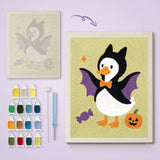 Toile imprimée numérotée et tableau punch needle canard ailé terminé