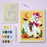 Toile imprimée numérotée et tableau punch needle cheval fantôme terminé