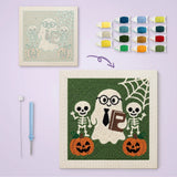 Toile imprimée numérotée et tableau punch needle fantôme cravate terminé