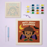 Toile imprimée numérotée et tableau punch needle gland vampire une fois brodé