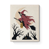 Punch Needle Halloween Squelette Volant : tableau brodé terminé sur son cadre